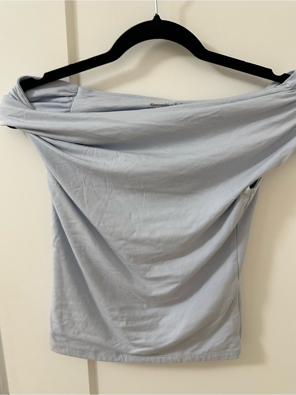Abercrombie & Fitch Pale Blue Off-Shoulder Top